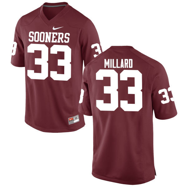 Men Oklahoma Sooners #33 Trey Millard College Football Jerseys Game-Crimson